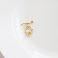 14k gold plated floral branch toggle clasp for DIY jewelry bracelet connections - Flower Branch Style / 18K