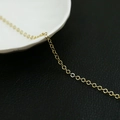 Polished 14k gold plated cross flat O-chain for DIY bracelet and jewelry making - 9# Flat O-Chain 2.0mm 1 Meter