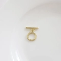 14k vergoldeter OT-Knebelverschluss mit gedrehtem Seilmuster für DIY-Schmuck - Weizenähren-Stil / 14k