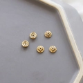 5pcs 14K gold plated flower bead caps for DIY bracelet and jewelry making - Style 2 (18K Gold)