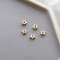 5 piezas de copas para cuentas en forma de estrella bañadas en oro 14k para joyería DIY - Estilo 3 (Oro 14K)