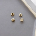 Set de cuatro tulipas de flores huecas bañadas en oro de 14K para bisutería DIY - Estilo 4 (Oro 14K)