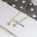 Detail of 14k gold plated heart chain earrings with floral and shell-shaped charms - Small Flower Pendant (7#)