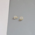 Copper-plated white gold and silicone earring backs with gold loops for DIY jewelry - 1# 18K Gold Plated With Loop