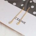 Detail of 14k gold plated heart pendants with textured and smooth finishes on chain - Textured Heart Pendant (5#)