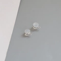 White frosted resin pendant with silver plated base and loop for DIY earring jewelry making - 2# White Gold Plated With Loop