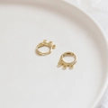 Gold plated 14k/18k earrings findings with three loops for DIY jewelry making - 7# 14k Gold Triple Hole Hoop Finding