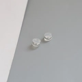 Minimalist silicone earring backs with silver-plated copper core for secure fastening - 4# White Gold Plated