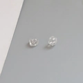 Pair of clear silicone ear back stoppers with copper core for DIY jewelry making - 6# White Gold Plated Core