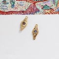18k gold-plated vintage leaf and moon connector with lavender stone for DIY jewelry - 8# White (D0858)