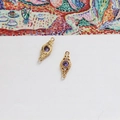 18k gold plated shuttle connector with purple zircon and filigree for DIY jewelry - 9# Purple (D0858)