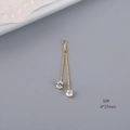 Dettaglio di pendenti dorati 4x37mm con zirconi cubici per la creazione di gioielli fai da te - Pendaglio Lungo Doppio con Zirconia Diviso (10#)