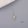 Dettaglio catena a nappa dorata 5x46mm con zirconi per la creazione di gioielli fai-da-te - Pendaglio con Doppia Zirconia Grande e Piccola (11#)