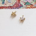18k gold plated star charms with cubic zirconia inlay for DIY jewelry making - 18# (D0858)