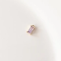 Colgante rectangular de circón violeta claro con engaste dorado para joyería artesanal - 7# Púrpura Claro