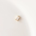 Colgante rectangular de circón con baño de oro para creación de joyas DIY y pendientes - Blanco Transparente
