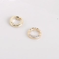 Luxury geometric gold-plated zircon nail art accessory with sparkling crystal inlays - Style 1