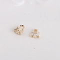 Luxury gold-plated copper flower cluster nail charms with marquise cubic zirconia stones - 2#