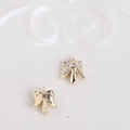 Golden wing nail jewelry accessory with sparkling zircons and smooth metal back - 3#