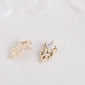 Luxurious gold-plated copper nail charm with square zircon and hollow geometric patterns - 4#