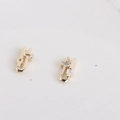Golden luxury zircon nail stud accessory with geometric letter design and shiny stones - 8#