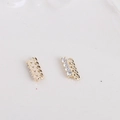 Gold-plated copper nail charms with sparkling cubic zirconia for DIY jewelry making - 9#