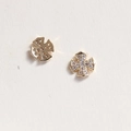 Detail of gold cross nail charms with micro-paved zircons and hollow base design - Pave Zircon Cross Style (93#)