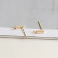 Vue macro de boucles d'oreilles rectangulaires dorées avec anneau pour bijoux DIY - 1# Surface Lisse