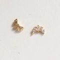 Macro detail of golden crown-shaped nail art charms with micro-inlaid zircon crystals - Simple Semicircle Crown Style (92#)
