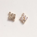 Exquisite swan shaped gold nail art charm with pink zircon and intricate metal hollow work - Pink Zircon Crown Style (89#)