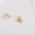 Luxurious gold-plated crescent moon and snowflake zircon nail charm accessories - 15#