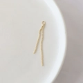 Detail of gold-plated double bead chain tassel charms with closed ring for DIY jewelry making - 4# Double Hanging Bead Tassel Chain / Gold