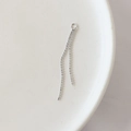 Detail of 14K gold plated bead fringe pendant with double tassel for DIY jewelry making - 3# Double Hanging Bead Tassel Chain / Silver