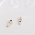 Luxurious gold-plated copper nail charms with clear baguette-cut cubic zirconia crystals - Size 18