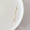 Detailed view of gold-plated bead tassel chain connector with double rings for DIY jewelry - 8# Double Hanging Bead Chain
