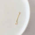 Detailed close-up of gold-plated bean tassel chain for DIY jewelry accessories - 11# Double Hanging O-Chain