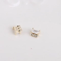 Luxury gold plated copper nail charms with rectangular zircon and small round stones - 21#