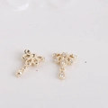 Golden flower zircon charms with teardrop pendant for luxury DIY nail art jewelry - 22#