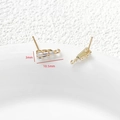 Apprêts boucles d'oreilles dorés avec zircon cubique rectangulaire et boucle à suspendre - 3#