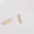 Pair of luxury gold-plated long strip nail charms inlaid with sparkling white zircons - 23#