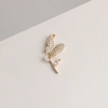 Pendentif papillon détaillé avec placage d'or et zircone pour la création de bijoux DIY - Forme de Papillon (6#)
