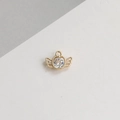 Vue détaillée du pendentif ailes d'ange dorées avec zircon pour création de bijoux DIY - Ailes d'Ange (7#)