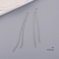 Silver plated copper snake chain tassels with double ring 95mm for DIY earrings - Long Tassel Snake Chain (2#) / Silver