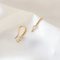 Ganchos para pendientes bañados en oro de 18k con circonitas para joyería artesanal - Estilo Curvo Incrustado (1#)