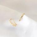 Ganchos para pendientes DIY bañados en oro 18K con circonitas para hacer joyas - Estilo Clásico en U con Una Piedra (3#)