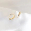 Ganchos para pendientes bañados en oro 18k con circonitas para creación de joyas DIY - Estilo Marquesa con Cinco Piedras (4#)