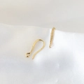 Ganchos de pendientes chapados en oro 18k con circonitas para joyería DIY - Estilo Textura de Perlas Finas (6#)