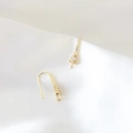 Ganchos para pendientes bañados en oro de 18k con circonitas para joyería artesanal - Estilo de Gancho de Oreja Clásico con Una Piedra (9#)