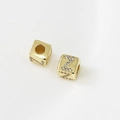 Perla a cubo dorata lettera Z con zirconi per la creazione di gioielli DIY e bracciali - Lettera Z