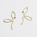 Connecteurs en alliage doré poli avec trois anneaux pour la fabrication de boucles d'oreilles - Double Boucle de Suspension Irrégulière (D1160)